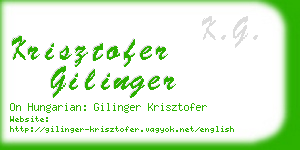 krisztofer gilinger business card
